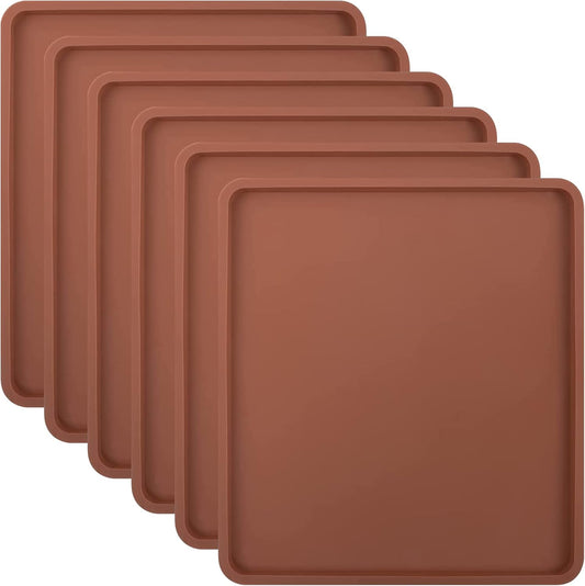 Aulock 6PCS Silicone Food Dehydrator Sheets with Edge, Compatible with Cosori 12" x 11" Trays, Square Non-stick Tray Liner, High Temperature Resistance Reusable Dryer Mats