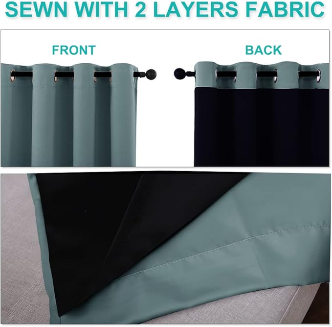 NICETOWN Full Shading Curtains 96 inches Long 2 Panels Set - Image 5
