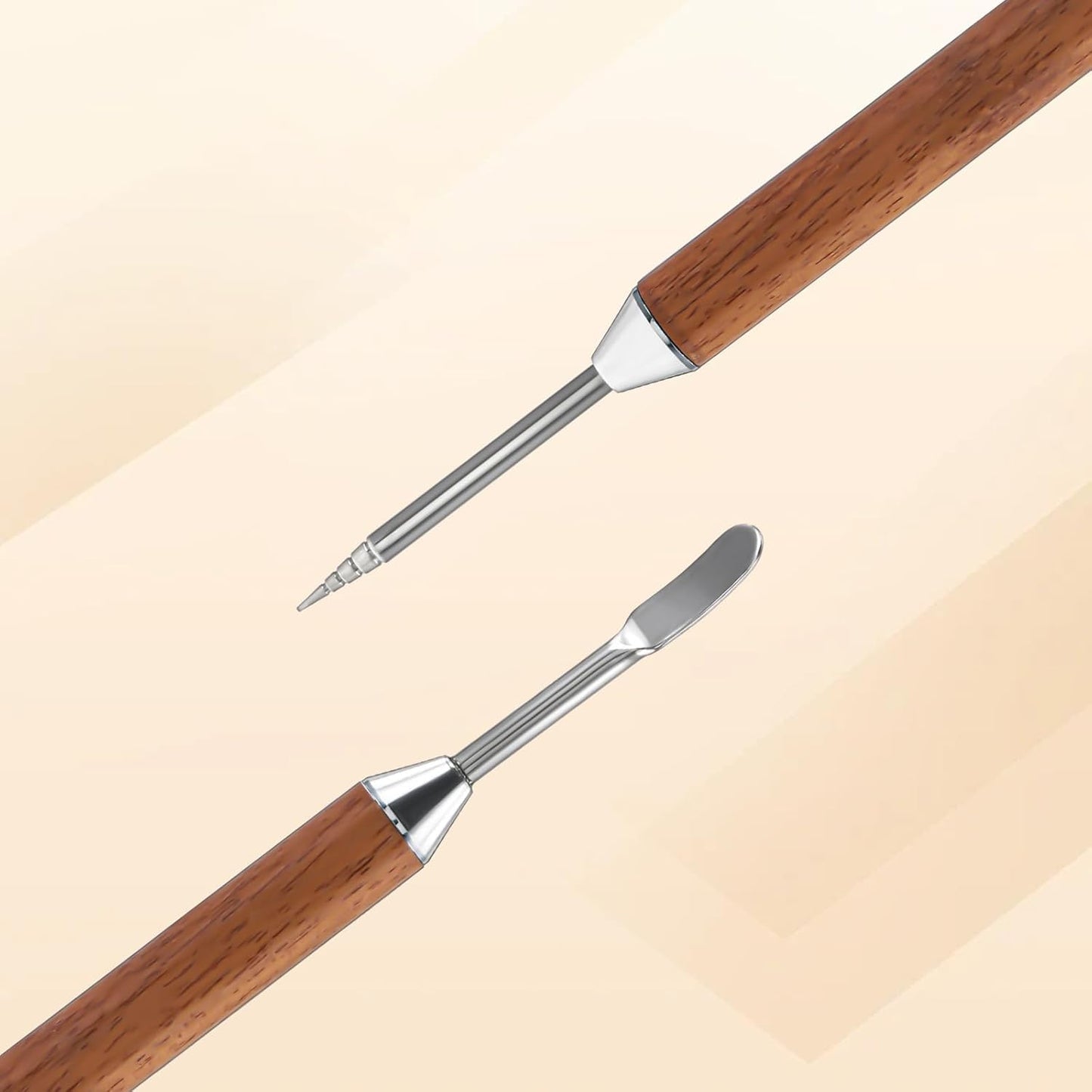 3 Pack Latte Art Pen, Coffee Drawing Tool with Wood Handle, Stainless Steel Double-Ended Barista Accessories for Espresso Designs, Home and Cafe Use