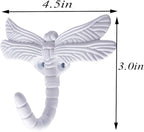 2pcs Dragonfly Coat Hooks Decorative Creativity Wall Mounted Hanger Hook - Image 2