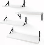 YGEOMER Floating Shelves for Wall, Different Sizes White Wall Shelves for by YGEOMER