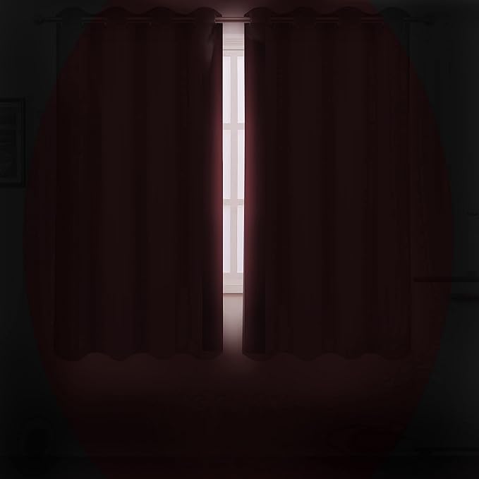 LEMOMO Burgundy Red Thermal Blackout Curtains/38 x 63 Inch/Set of 2 Panels Room - Image 3