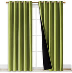 NICETOWN 100% Blackout Window Curtain Panels, Fresh Green, Cold and Full Light - Image 2
