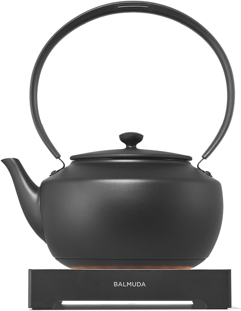 BALMUDA MoonKettle | Electric Kettle with Temp Control (122°F - 212°F) | HOLD & Keep Warm | 900ml (30 fl oz) | Soothing Ambient Light & Sound | Precision Pour Spout | Black