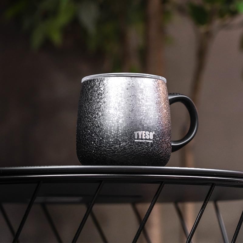 TYESO Office Coffee Mug,Vacuum Insulated Mug Double Wall Stainless Steel Cup (Rose Gold, 12 oz)