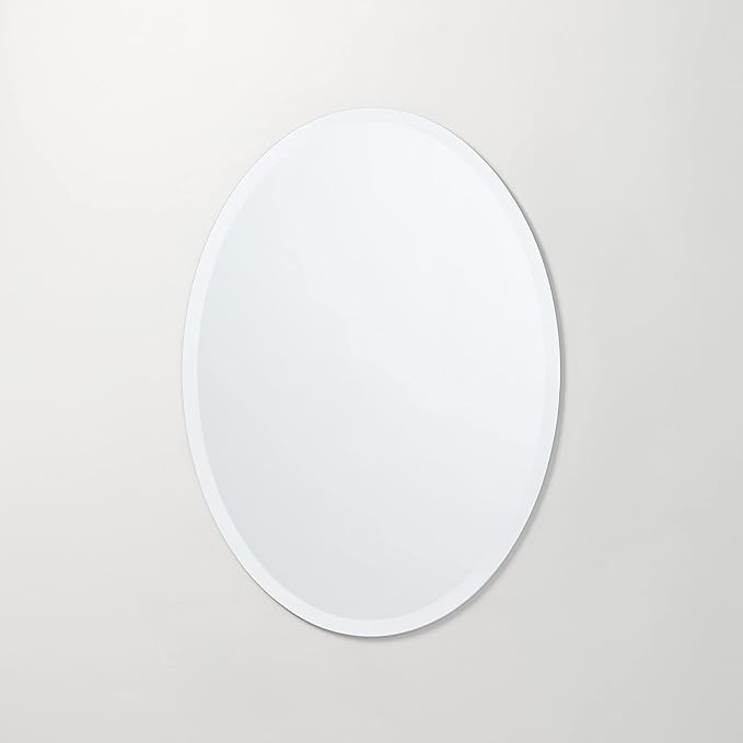 Better Bevel Frameless Oval Mirror, 23.5" x 33" Bathroom Wall Mirror w/Beveled - Image 9