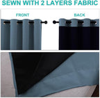 NICETOWN Smoky Blue Full Shade Curtain Panels, Smoky Blue, Pair of Thermal - Image 5