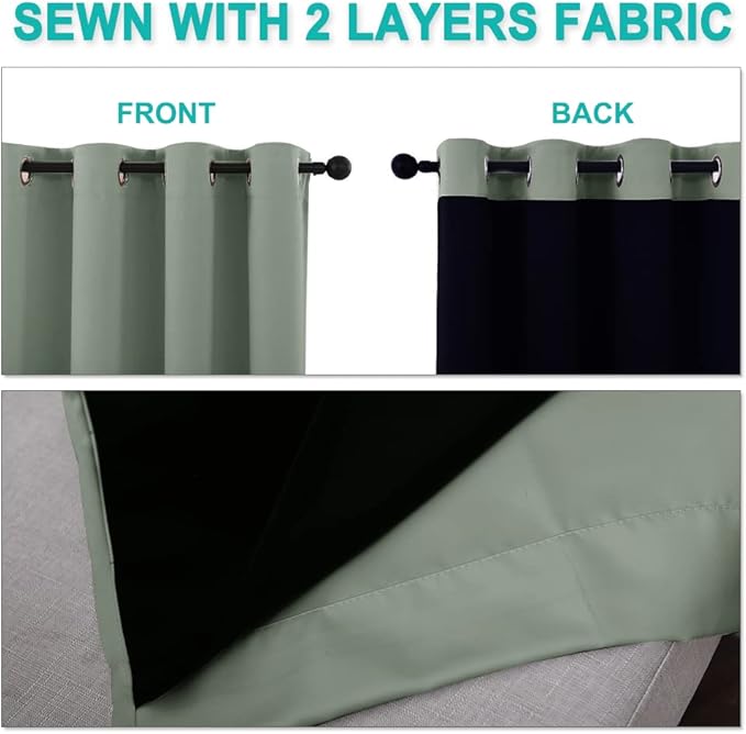 NICETOWN 100% Blackout Window Curtain Panels, Full Light Blocking Drapes - Image 5