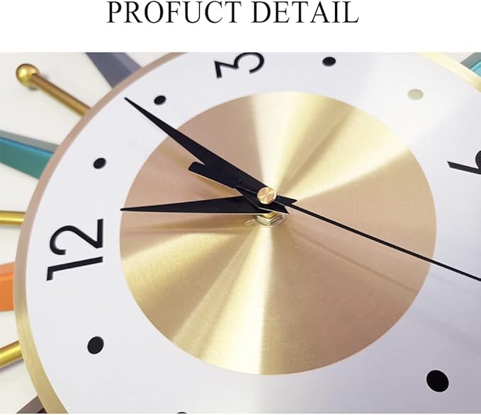 Large Wall Clock 27.5 Inch Modern Wall Clock Starburst Mid-Century Modern Decor - Image 8