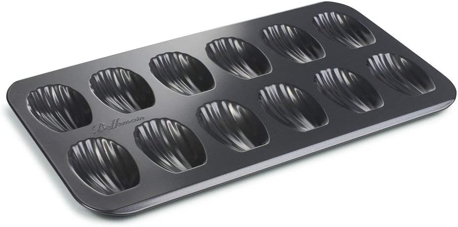 Bellemain Madeleine Pan | 12-Well Madeleine Mold Makes 12 Madeleine Cookies | Nonstick Tea Cake Pan for Madeleines, Cakelet Pan | Warp-Resistant Carbon Steel Madeline Pans (2-Pack)