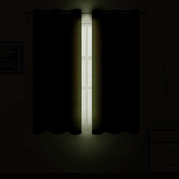 LEMOMO Oilve Green Blackout Curtains 38 x 54 Inch Length/Set of 2 Curtain - Image 3