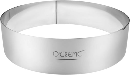 O'Creme Cake Ring Sturdy Stainless Steel Round Mousse Cake Ring Mold for Baking, Dessert Cake Decorating Pastry Rings 10 Inch Diameter x 2 Inch High
