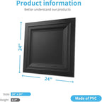 Art3d 12-Pack Square Black Drop Ceiling Tile 2ft x 2ft, PVC Ceiling Panel 24 x - Image 4