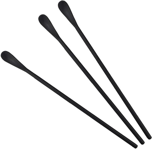 JASHII Black Matte Long Handle Spoon Cocktail Mixing Stirring Spoons Iced Tea Coffee Spoons with 8.6 inch Long Handle Brushed SUS304 Stainless Steel, 3-Piece