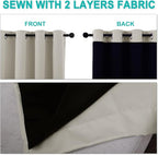 NICETOWN Natural 100% Blackout Lined Curtains, 2 Thick Layers Completely - Image 5
