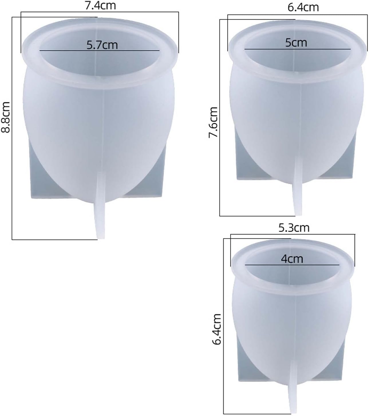 3 Pack Egg & Animal Shaped Resin & Silicone Molds - 3D Candle & Soap Mold Set for Table Decoration