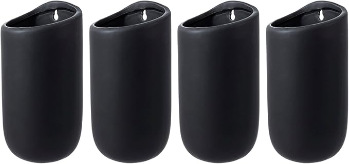MyGift 7.5 Inch Wall Mounted Modern Matte Black Ceramic Cylindrical Plant - Image 5
