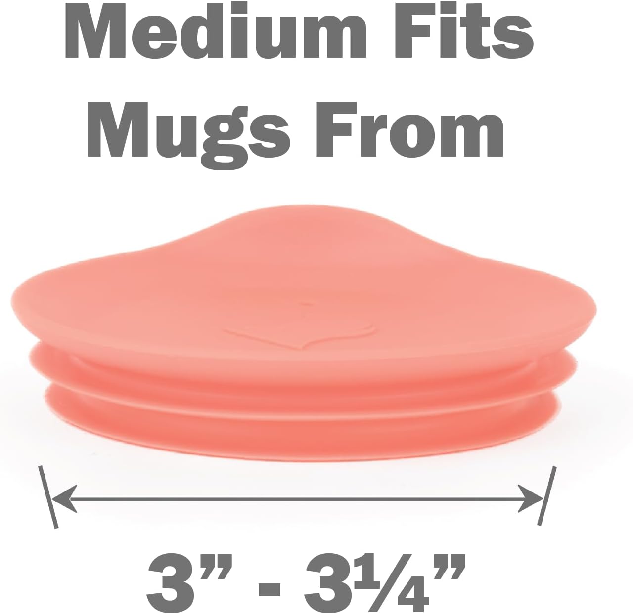 Reusable Coffee Cup Silicone Lid – Fits Most Tumbler, Water Bottle, & Ceramic Coffee Mug Between 3"-3¼" – Dishwasher-Safe Travel Mug Lid keeps your beverage in your mug (Medium - Coral)