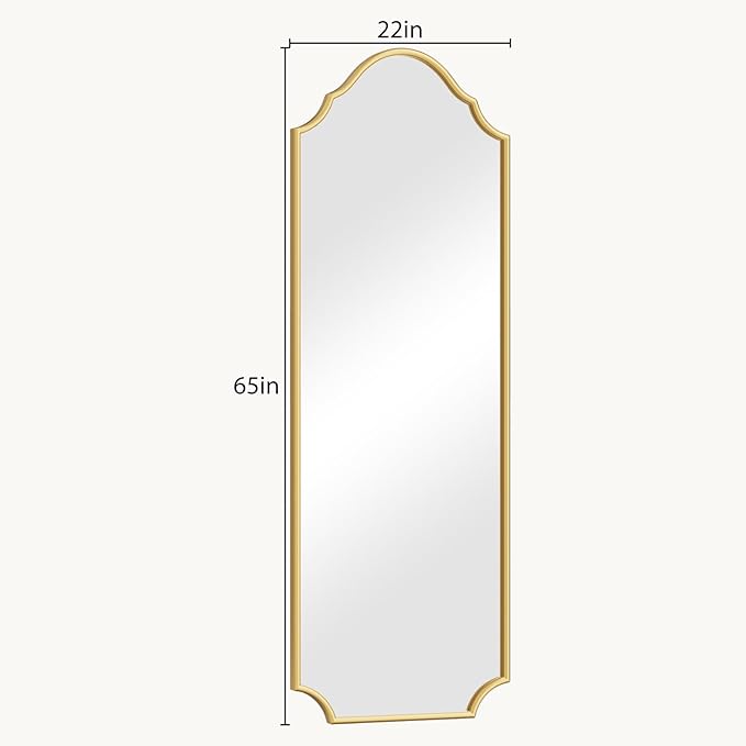 WallBeyond Arched Full Length Mirror Wall Mounted, Living Room, Hanging or - Image 7