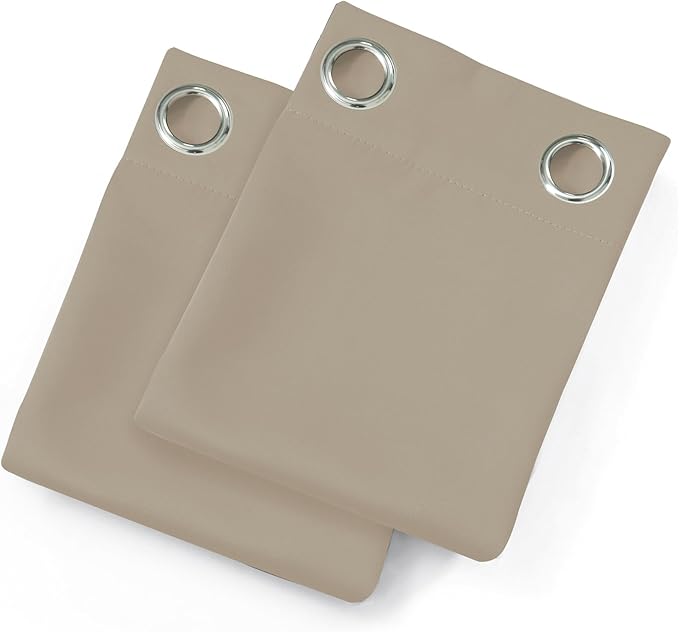 LEMOMO Khaki Thermal Blackout Curtains/38 x 84 Inch/Set of 2 Panels Room - Image 9