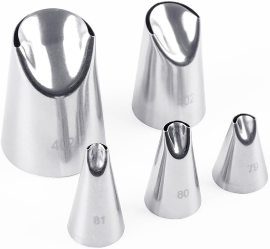 5 piece Stainless Steel Rose Flower Piping Tips Piping Nozzles Cake Decorating Supplies Cookies Cupcake Icing Decorating Supplies Decorating Kits Frosting Icing Tips Baking Set Tools #3