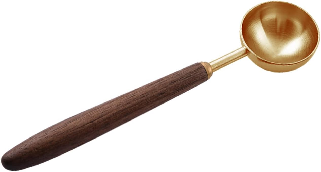 Coffee Spoon - Vintage Walnut Wood Handle, Stainless Steel Coffee Scoop ，Stainless Steel Tea Scoopand Seasoning Spoons (1, Rose Gold, 5g Capacity)