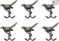 6 pcs Antique Silver Bird Decorative Wall Hooks by DIYDecorHub