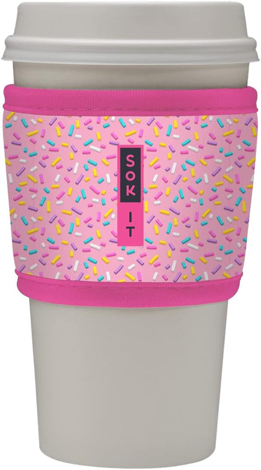 Sok It HotSok Coffee & Tea Reusable Insulated Neoprene Cup Sleeve (Sweet Sprinkles)
