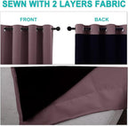 NICETOWN Dry Rose Blackout Curtains 84 inches Long, Full Light Blocking Drapes - Image 5