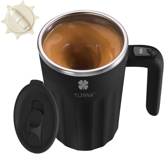 Drink Stirrer,Electric Mixing Mug,Electric Stirring Mug, Coffee Mug,Suitable for Coffee, Milk, Cocoa and Other Beverages (Black, 16 oz)