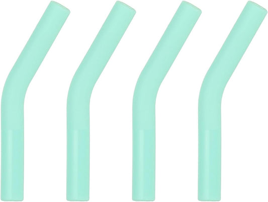 uxcell 4Pcs Silicone Straw Tips, Silicone Straw Elbows Tip, Soft Reusable Metal Straw Covers Fit for 8mm/0.31" OD Stainless Steel Straws, Mint Green