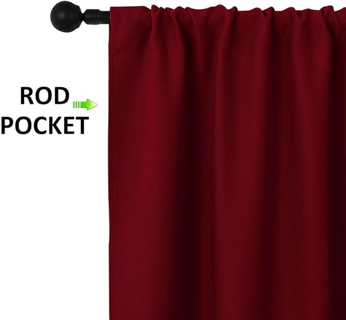 NICETOWN 2 Panels Blackout Curtains, Rod Pocket Thermal Insulated Drapes - Image 2