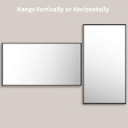 LOAAO 55"X30" Black Rectangle Bathroom Mirror Wall, Matte Black Aluminum Alloy - Image 4