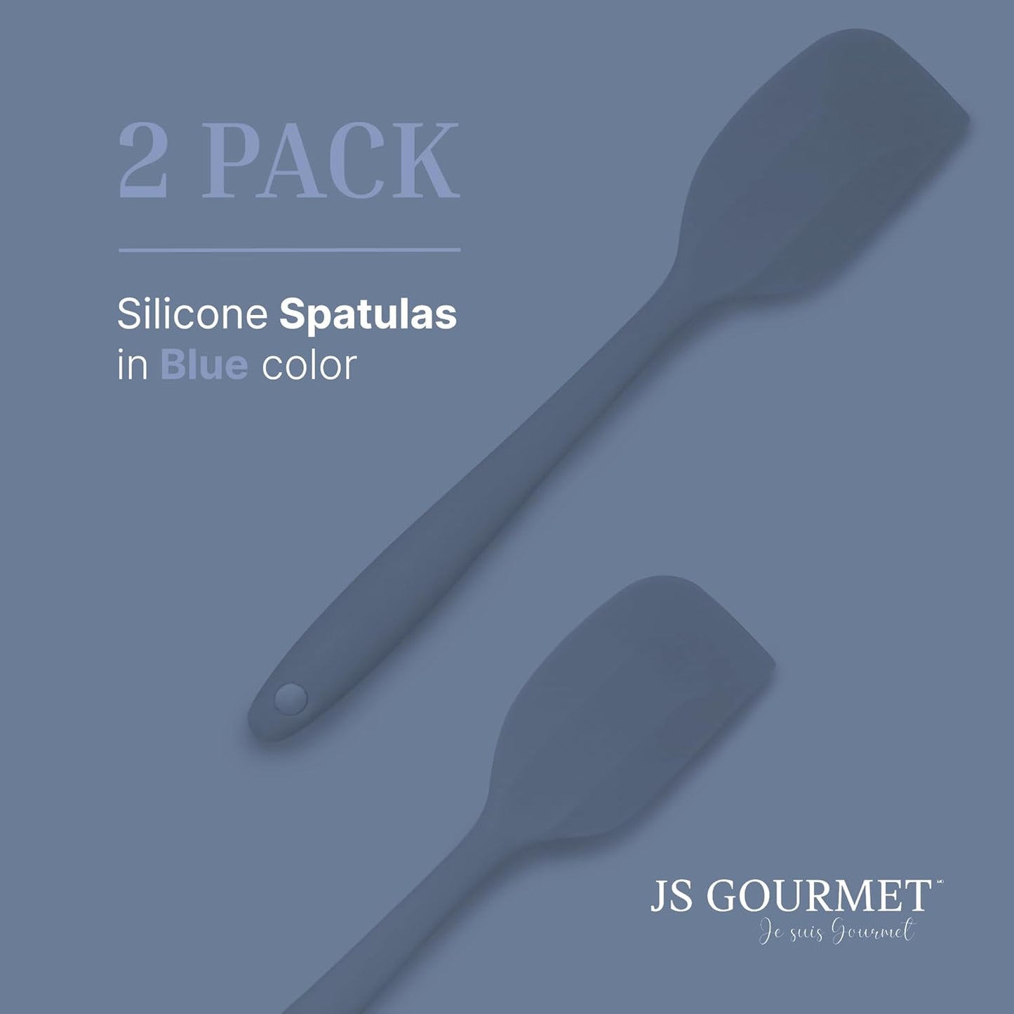 Silicone Spatula Set – 2-Piece Set of Rubber Spatulas for Non-Stick Cookware – Kitchen Tools and Accessories with Comfortable Handles, Heat-Resistant Utensils for Cooking and Baking – Blue