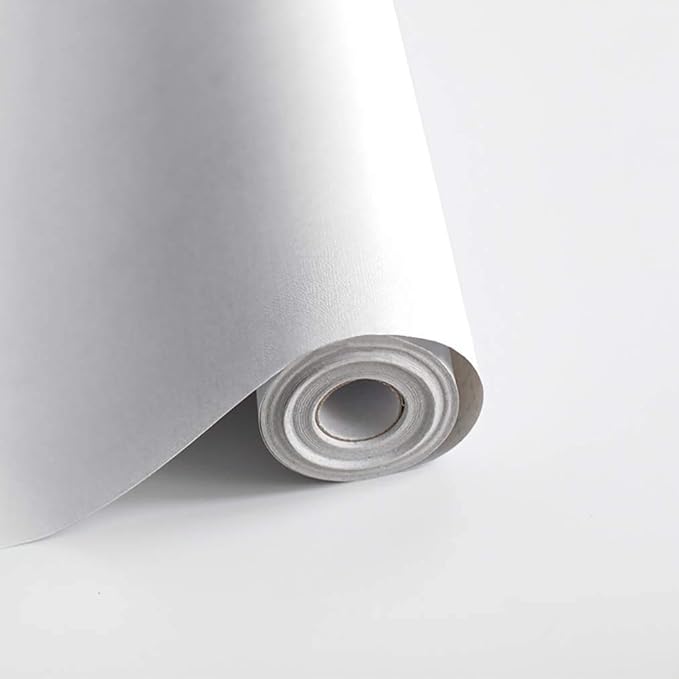 Safiyya 78.7"x17.7" White Contact Paper White Peel and Stick Wallpaper by SAFIYYA