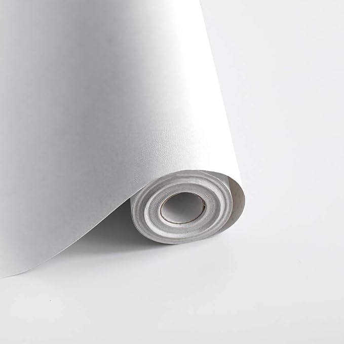 Safiyya 197"x17.7" White Peel and Stick Wallpaper Contact Paper Waterpoof by SAFIYYA