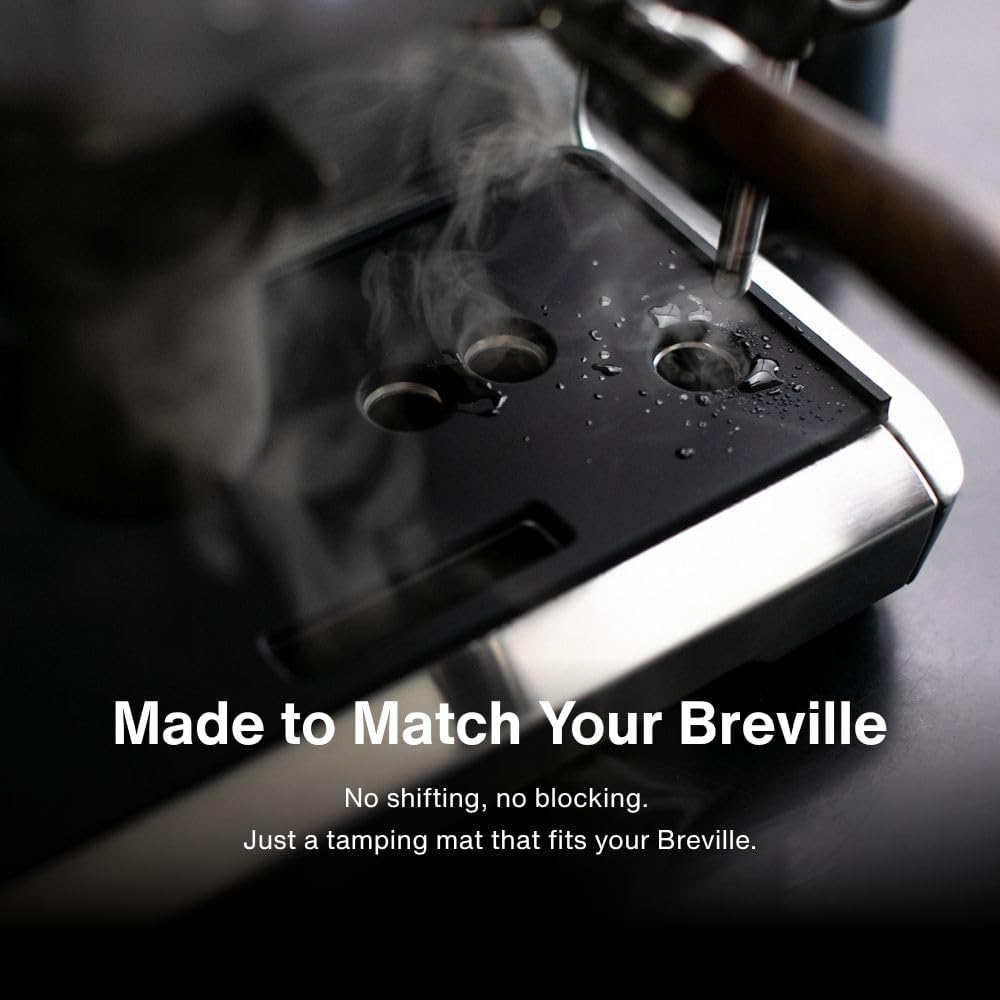 Crema Coffee Products Tamping Mat for Dual Boiler | Non-Slip Silicone Protection for Countertops & Portafilters | Precision Fit with Drip Tray & Vent Holes |Easy to Clean, Durable Espresso Tamping Pad