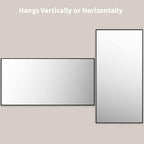 LOAAO 72"X36" Black Rectangle Bathroom Mirror Wall, Matte Black Aluminum Alloy - Image 4