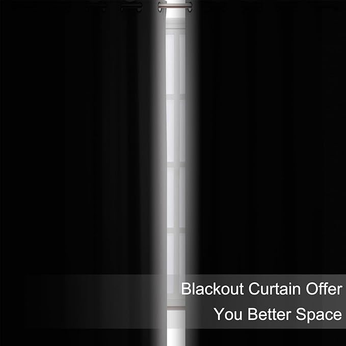 LEMOMO Blackout Curtains 52 x 90 Inch Long Light Grey Curtains Set of 2 Panels - Image 3