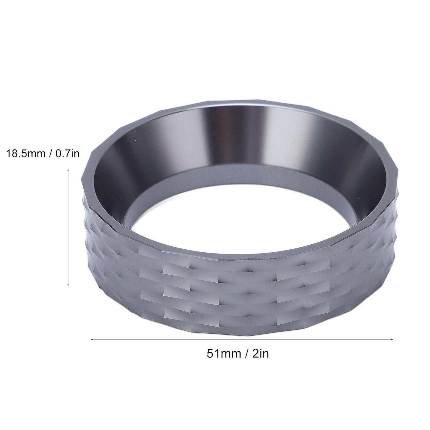 Magnetic Espresso Dosing Funnel Coffee Dosing Ring Aluminum Alloy Coffee Dosing Funnel Replacement for 51mm Portafilters (Grey)