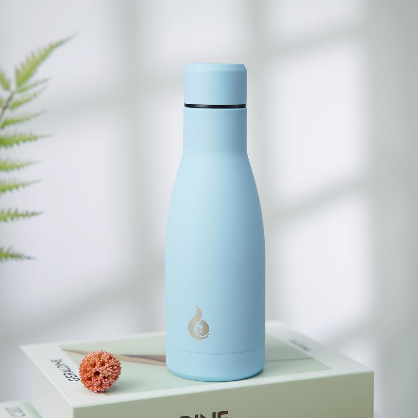 BJPKPK Insulated Water Bottle 12oz Small Stainless Steel Water Bottles Reusable Metal Thermos Keep Cold and Hot,Sky Blue