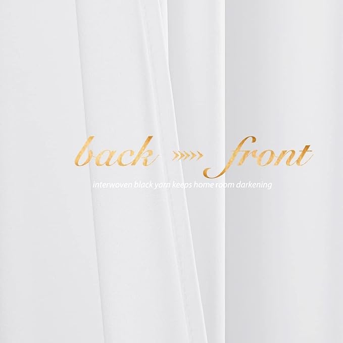 NICETOWN White Velvet Curtains and Drapes 102 inches Long, Extra Long Elegant - Image 4