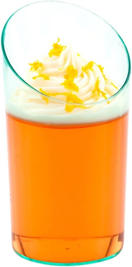 Restaurantware 3 Ounce Shot Glasses 100 Round Incline Cups - With Seagreen Finish Disposable Plastic Shot Glasses For Serving Samples At Wedding Banquets And Catered Events