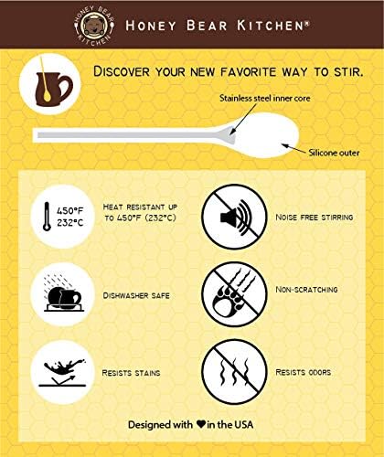 Honey Bear Kitchen Silicone Coffee Tea Drink Stirrer, Set of 2 (Midnight Indigo)