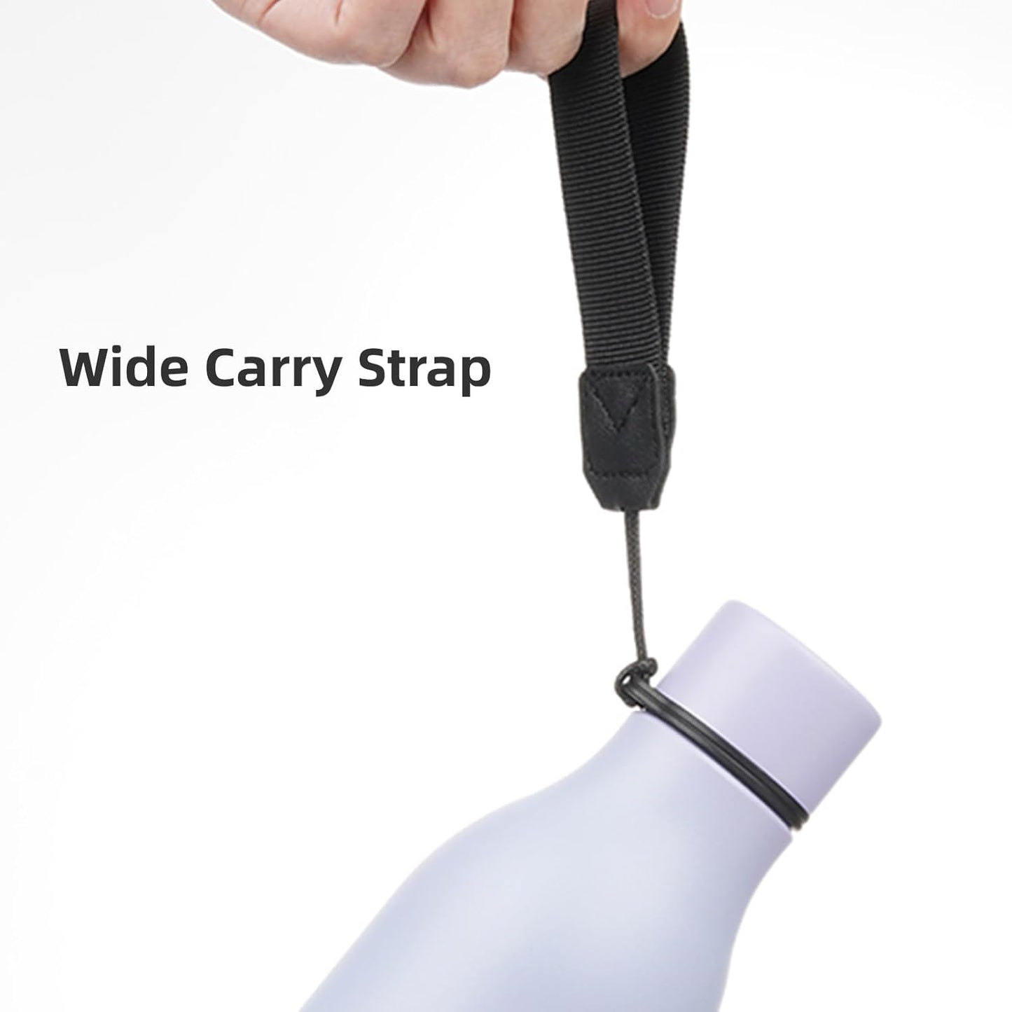 Insulated Water Bottle with Strap,18 oz Double Wall Stainless Steel Vacuum Bottles Metal Water Flask,Lavender Green