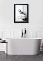 Framed Bathroom Wall Decor Elephant in Bathtub Pictures Wall Art Black and - Image 6