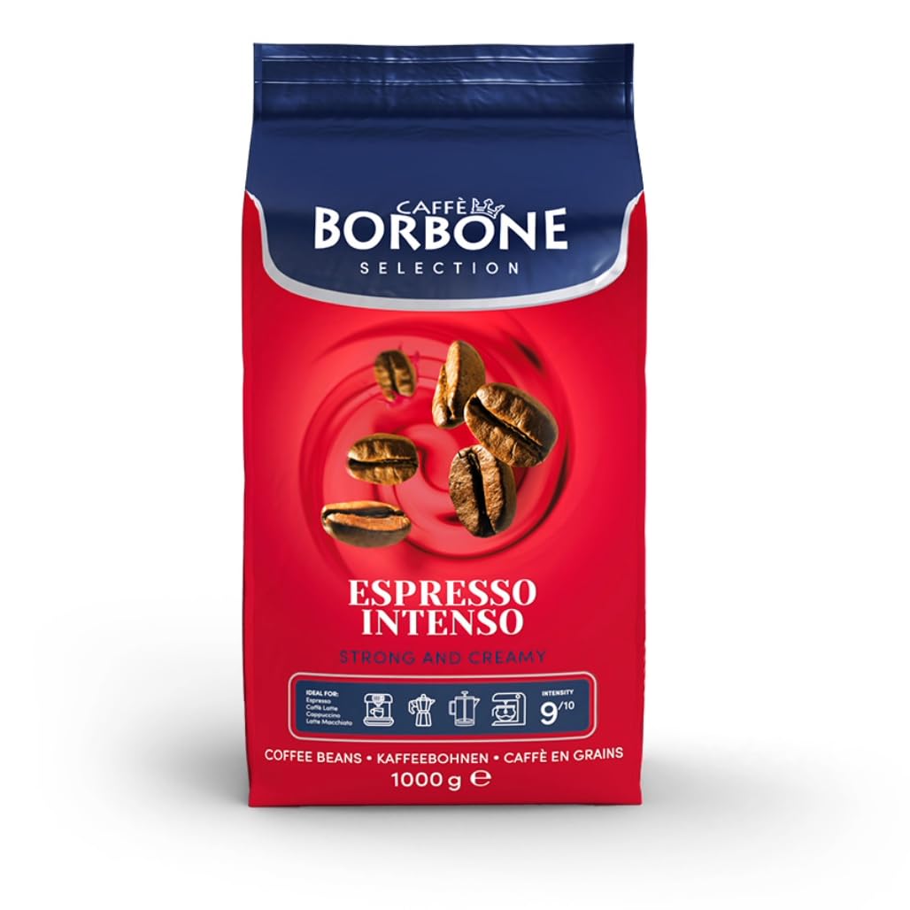 Caffe Borbone Whole Bean Coffee, Medium Roast Robusta Blend, Espresso Intenso, Strong and Creamy Italian Coffee, 2.2 lb Bag