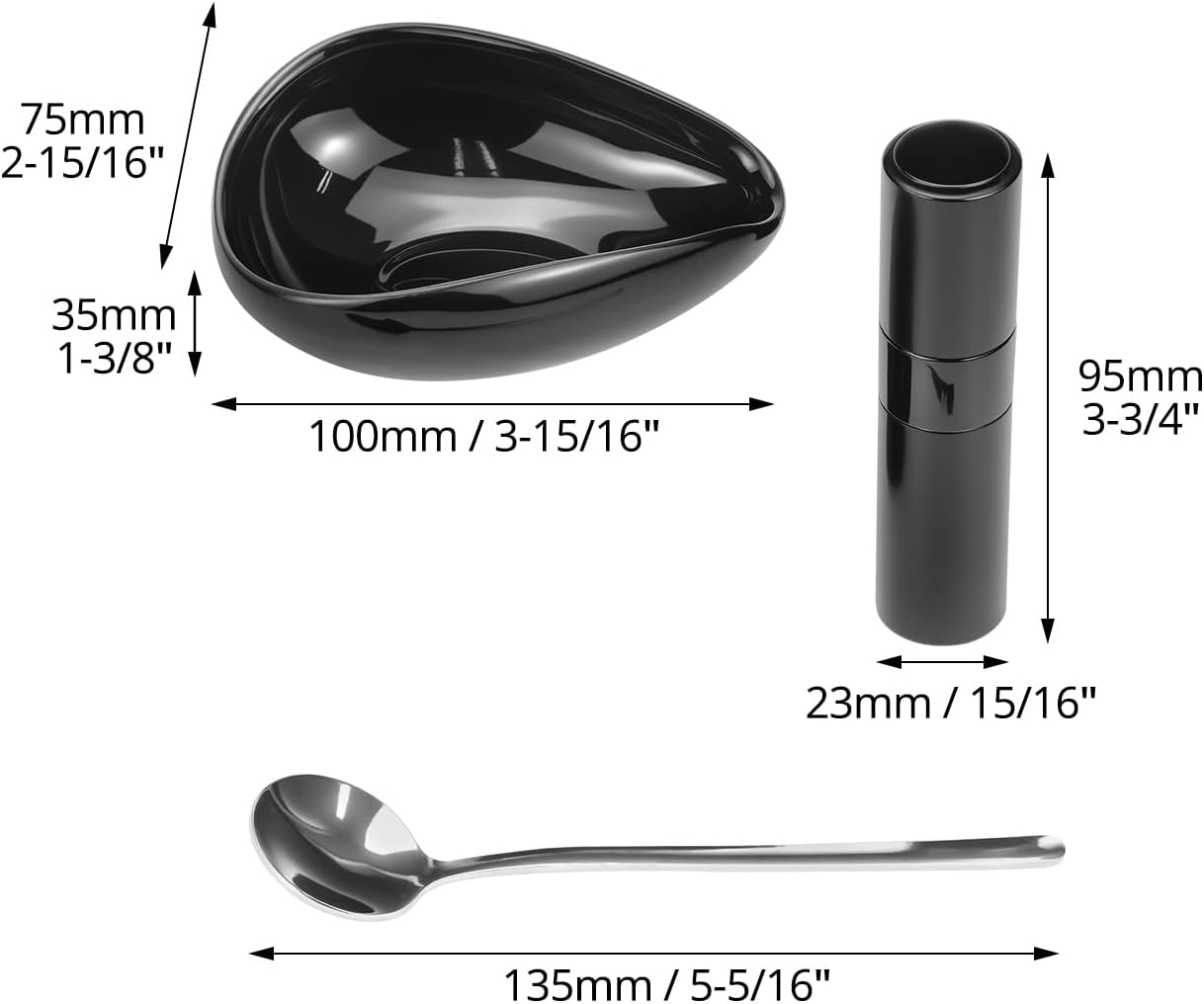 QWORK Coffee Bean Dosing Cup and Spray Bottle Kit - Ceramic Tray with Aluminum Glass Sprayer and Spoon for Baristas and Espresso Enthusiasts