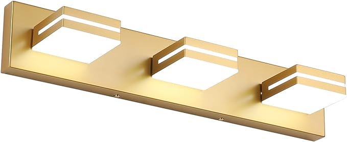 SineRise LED Modern Bathroom Vanity Light Fixtures, Matte Gold Modern Acrylic by SINERISELIGHTING