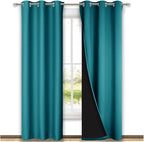 NICETOWN Peacock Teal Blackout Curtains 84 inches Long, Full Light Blocking by NICETOWN